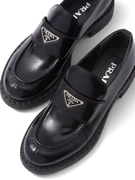 grey ladies felt drawstring prada loafers|Prada loafers farfetch.